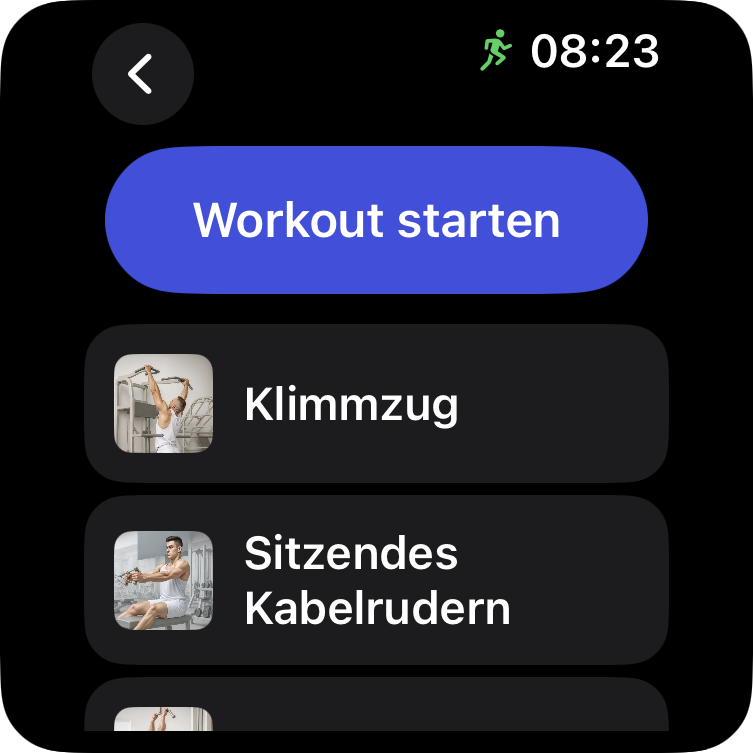 Ein Training prüfen und auf der Apple Watch starten