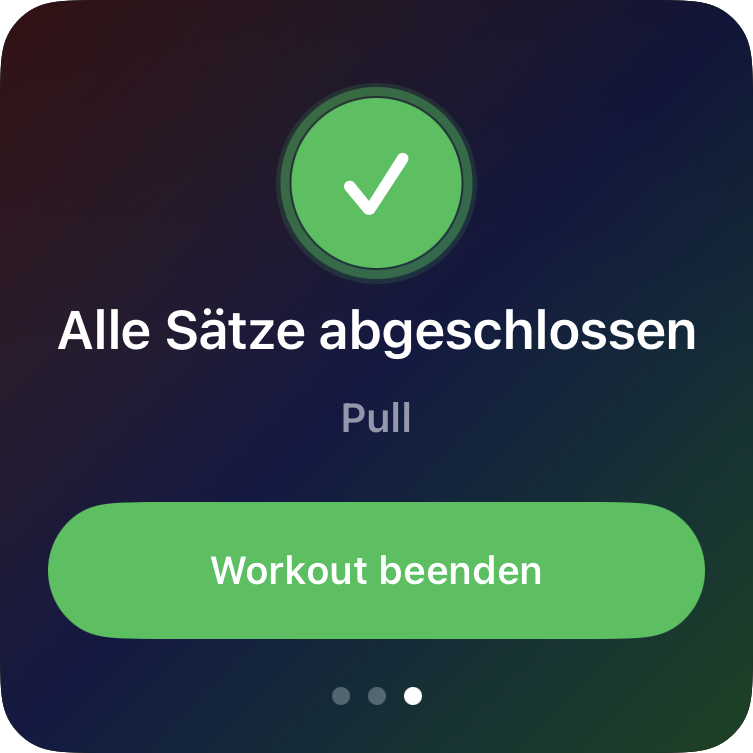 Training auf dem Abschlussbildschirm der Apple Watch beenden