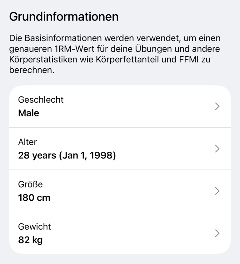 Bereich Basisinformationen