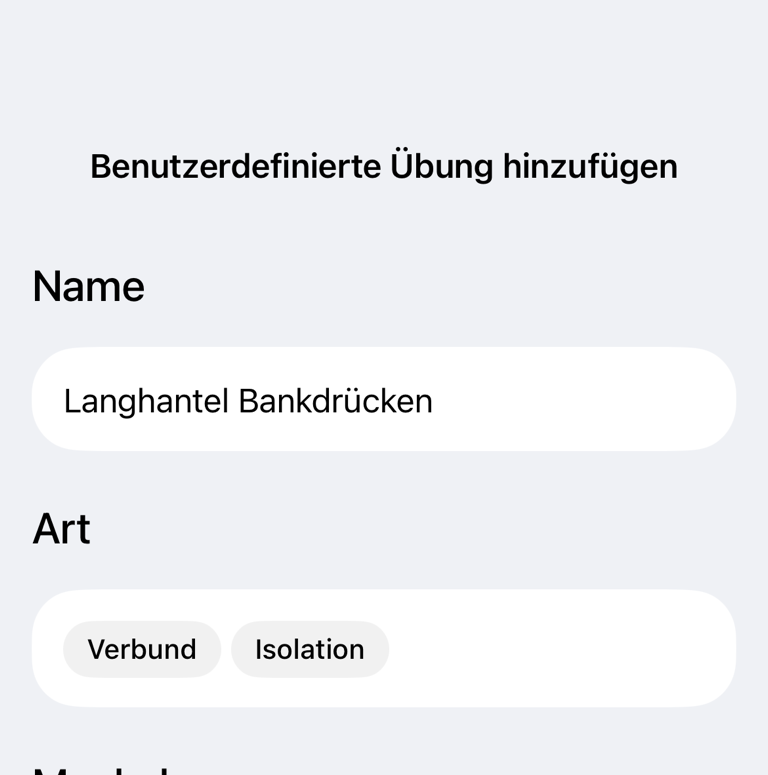 Eigene Übung erstellen