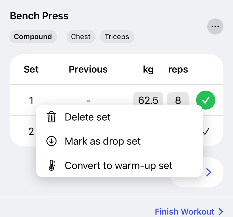 Set context menu