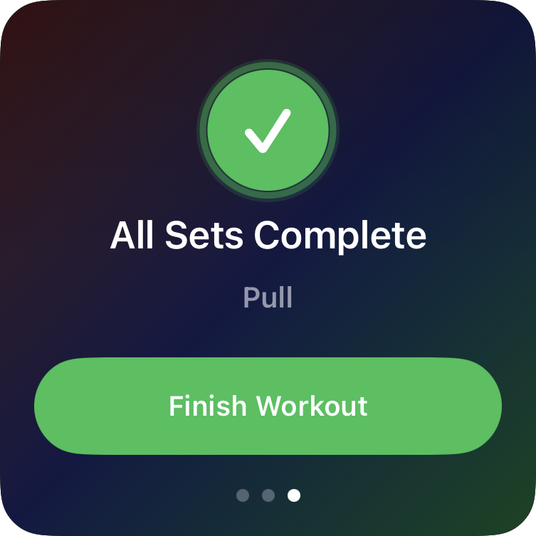 Finish Workout on the Apple Watch completion screen