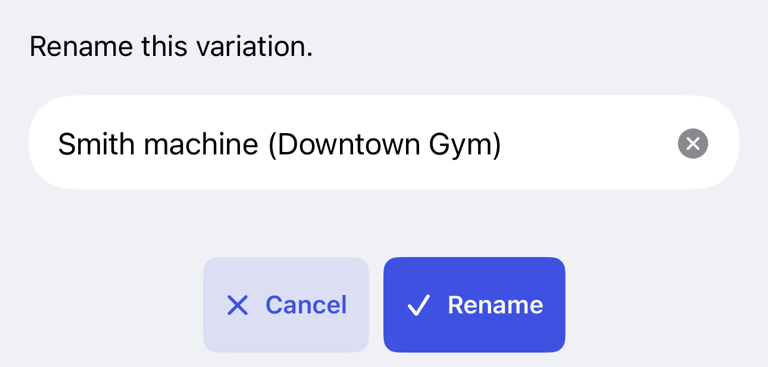 Rename a variation