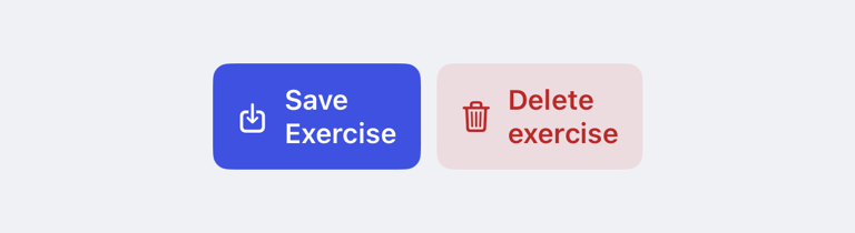 Save and Delete actions for a custom exercise
