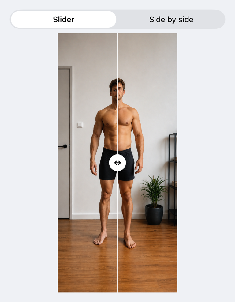 Compare an earlier and current progress photo