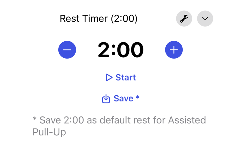 Save the current duration as the exercise-specific rest time