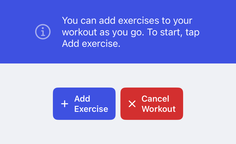 Add an exercise to an empty workout