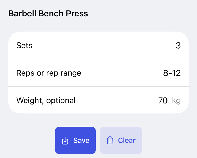 Starting values for a routine exercise