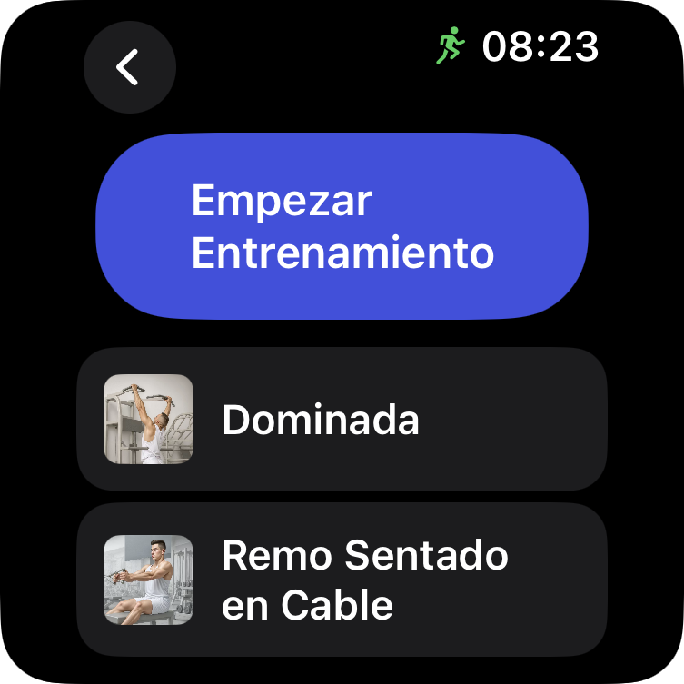 Revisa un entrenamiento e ინícialo en Apple Watch