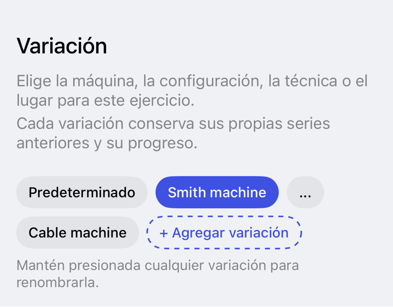 Elegir una variación de ejercicio