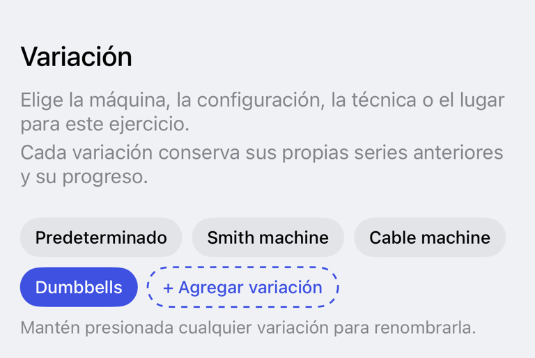Mostrar variaciones ocultas