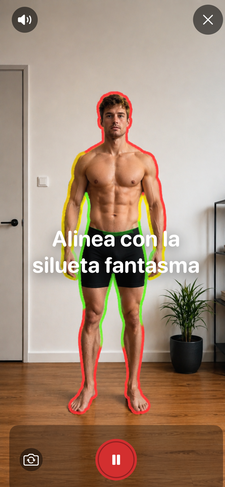 Pantalla para hacer fotos de progreso