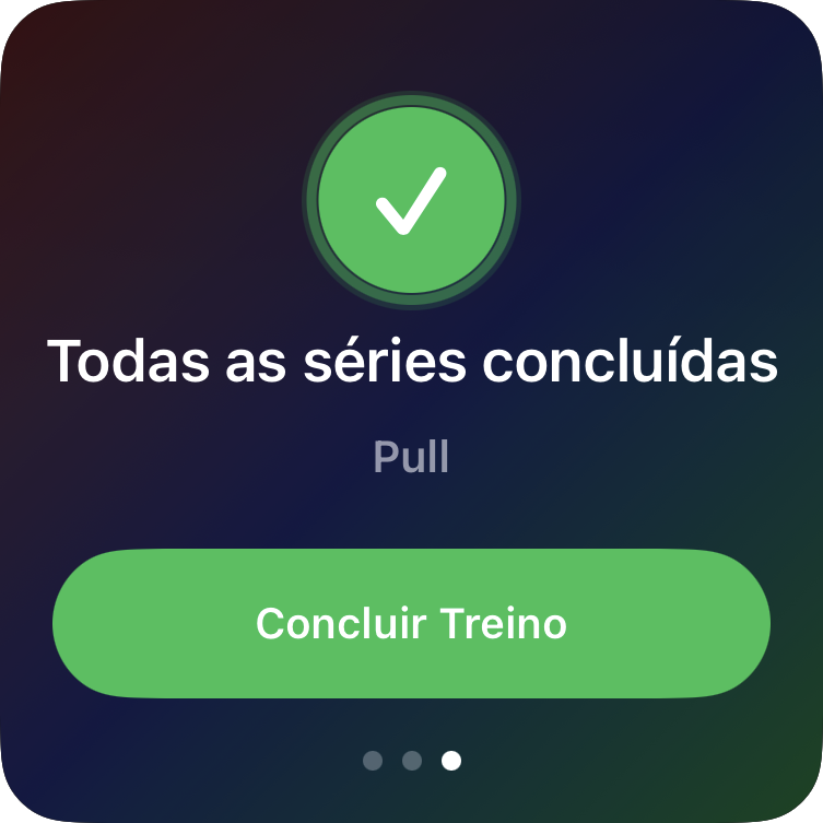 Finalize o treino na tela de conclusão do Apple Watch