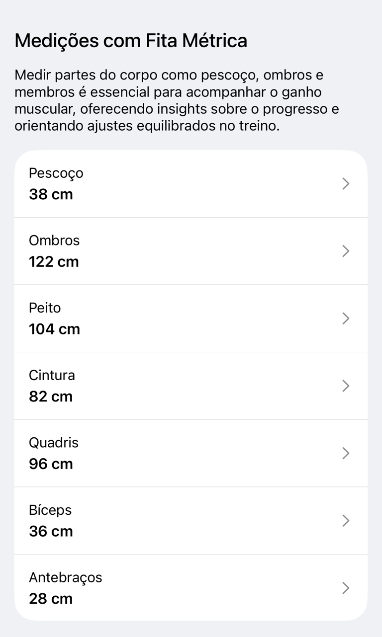 Seção Medidas com fita métrica