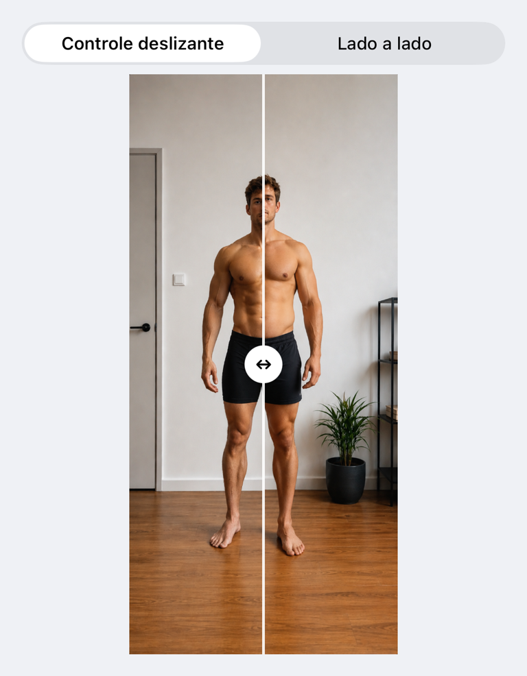 Compare uma foto de progresso anterior com a atual