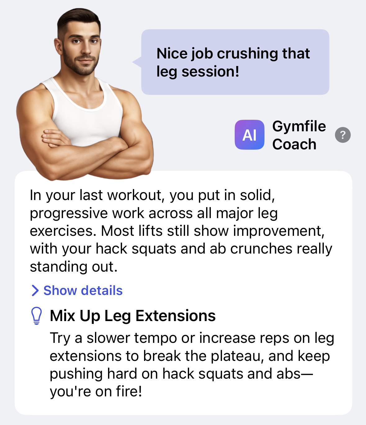 Next-Session Tip – Leg Extensions