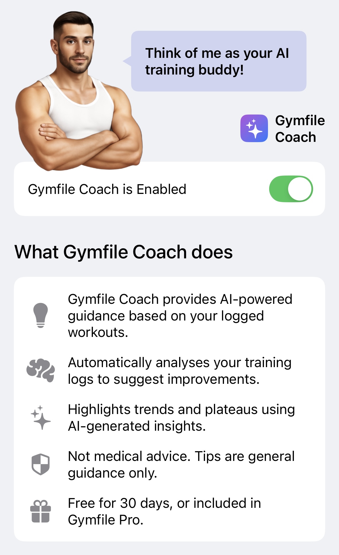 Gymfile Coach Settings
