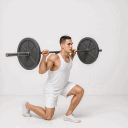 Zancada hacia atrás con barra