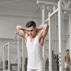 Standing Cable Rope Overhead Triceps Extension
