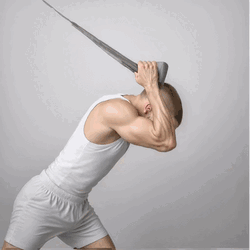 Leaning Cable Rope Overhead Triceps Extension