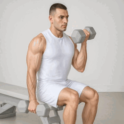 Seated Dumbbell Alternate Bicep Curl